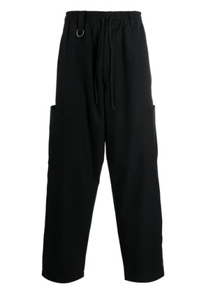 Y-3 drawstring cotton track pants - Black