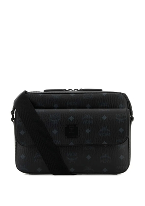 MCM Aren monogram-printed canvas messenger bag - Black