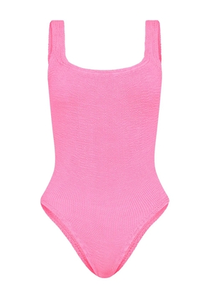 Hunza G ruched scoop-back swimsuit - Pink