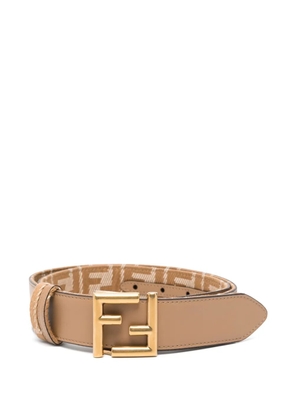 FENDI FF-buckle belt - Brown