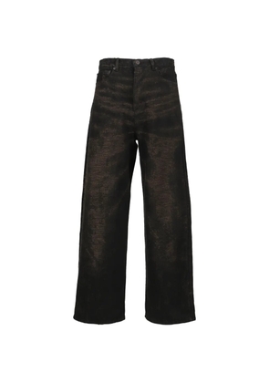 Taakk logo-patch wide-leg jeans - Brown