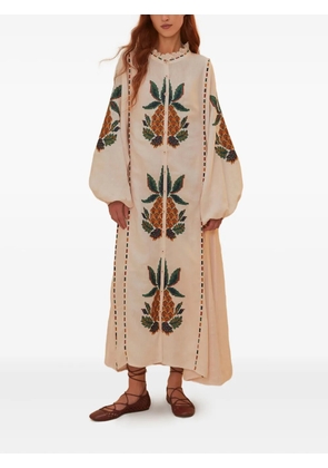 FARM Rio linen midi dress - Pink