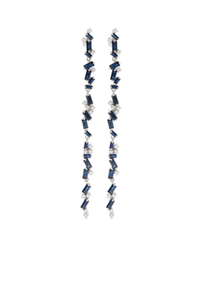 Suzanne Kalan 18K white gold blue sapphire and dangle earrings - Silver