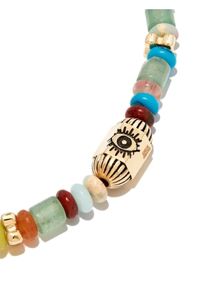 LUIS MORAIS 14kt yellow gold eye bolt beaded bracelet