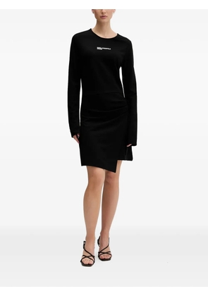 Karl Lagerfeld Jeans long-sleeve draped mini dress - Black