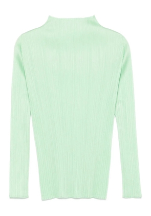 Pleats Please Issey Miyake high-neck pleated blouse - Green