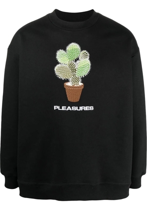 Pleasures Spike embroidery rib-trimmed sweatshirt - Black