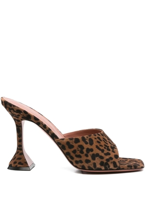 Amina Muaddi 95mm Lupita heeled mules - Brown