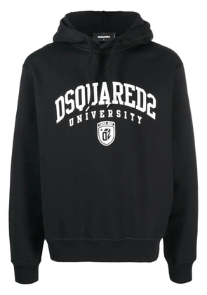 DSQUARED2 logo-print cotton hoodie - Black