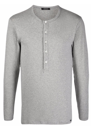 TOM FORD long-sleeve button-fastening top - Grey