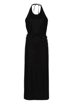 Baserange Apron silk wrap dress - Black