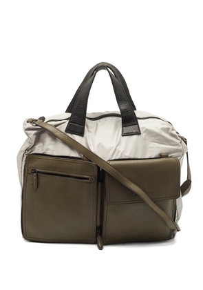 Ferragamo Pre-Owned leather-panel pocketed tote bag - Neutrals