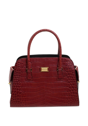 Michael Kors Vintage croc-embossed leather satchel - Red