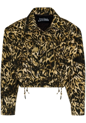 Jean Paul Gaultier Leopard-print denim jacket - Brown