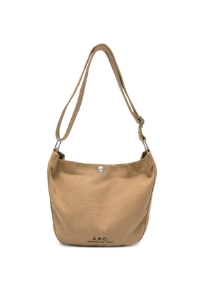 A.P.C. small Journal logo shoulder bag - Neutrals