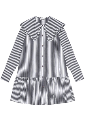 GANNI striped cotton shirt dress - Black