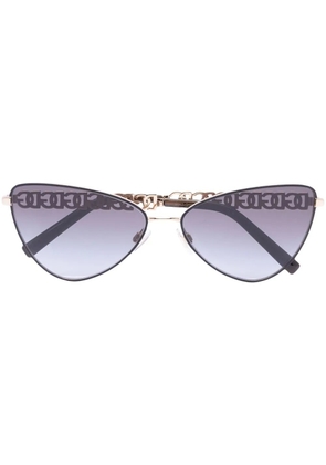 Dolce & Gabbana Eyewear logo-chain cat-eye sunglasses - Gold