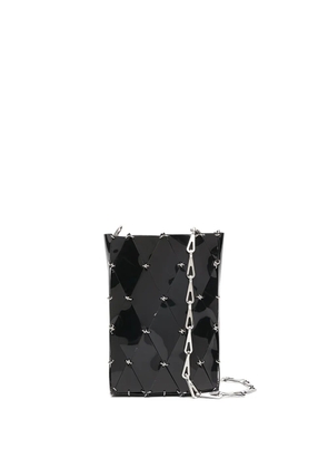 Rabanne diamond-pattern pierced shoulder bag - Black