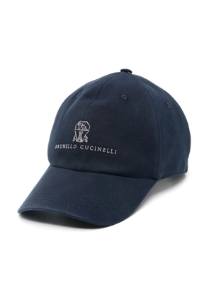 Brunello Cucinelli logo-embroidered baseball cap - Blue