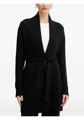 Armani Exchange tie-belt cardi coat - Black