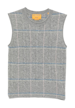 Guest In Residence checked knitted vest - Grey