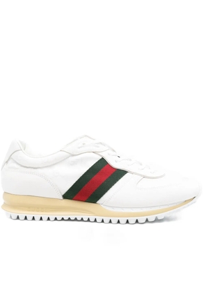 Gucci leather stripe sneakers - White