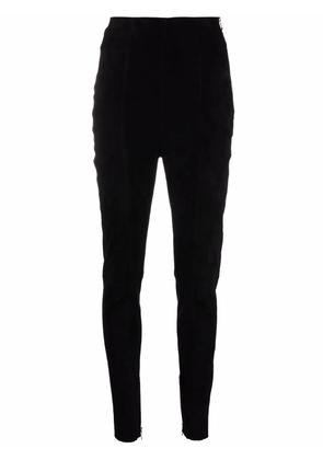 Balmain high-waisted corduroy-detail trousers - Black