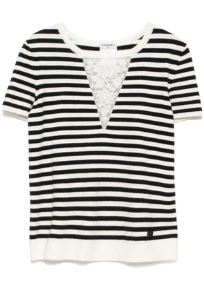 CHANEL Pre-Owned 2005 CHANEL Short Sleeve Knit Shirt - Black