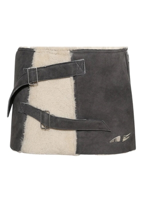 Natasha Zinko Strapped-In suede mini skirt - Grey