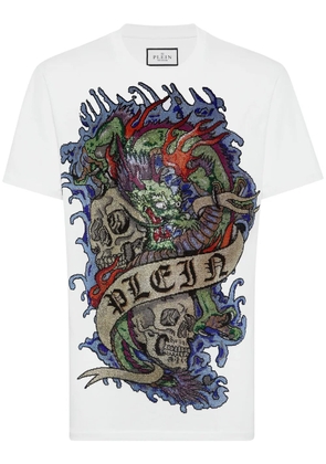 Philipp Plein tattoo-print cotton T-shirt - White