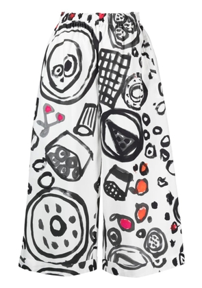 Daniela Gregis printed cotton wide-leg trousers - White
