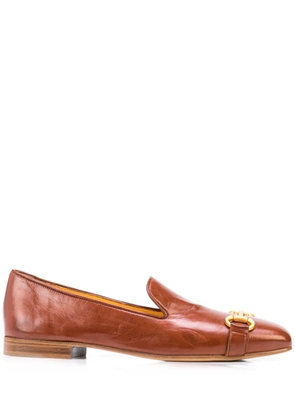 Madison.Maison square-toe horsebit loafers - Brown