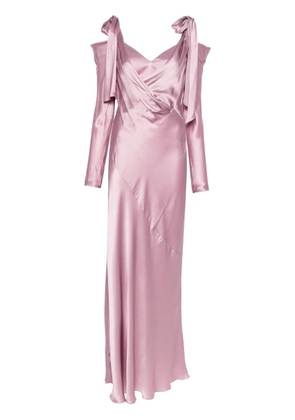 Alberta Ferretti satin draped maxi dress - Pink