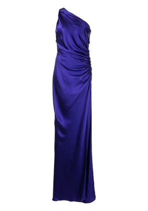 Michelle Mason Asym gatherered gown - Purple