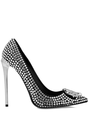 Philipp Plein 120mm rhinestone-embellished pumps - Black