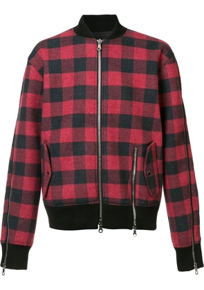 Mostly Heard Rarely Seen plaid bomber jacket - Red