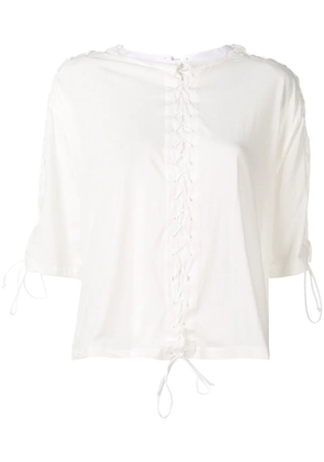 UNRAVEL PROJECT lace-up T-shirt - White