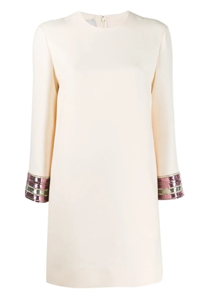 Valentino Garavani sequin embroidered mini dress - Neutrals
