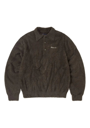 This Is Never That shaggy-knit polo shirt - Brown