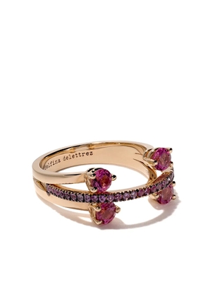 Delfina Delettrez 18kt rose gold, tourmaline and sapphire Linked Dots ring - Pink