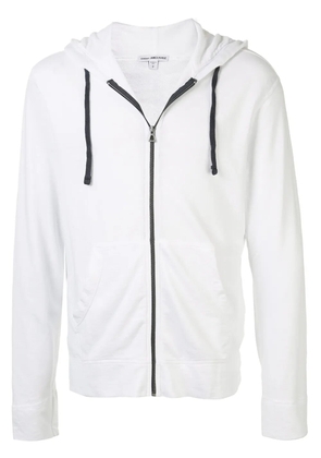 James Perse plain zipped hoodie - White