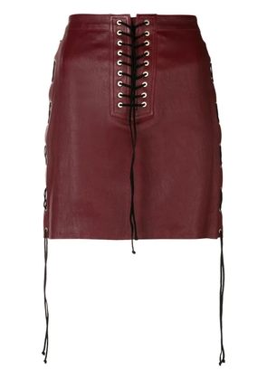 UNRAVEL PROJECT lace-up detail skirt - Red