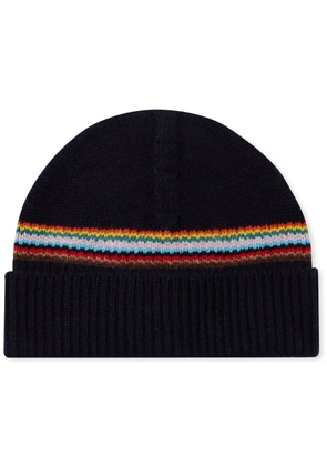 Paul Smith artist-stripe beanie - Blue