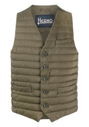 Herno quilted V-neck gilet - Green