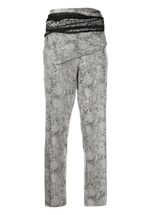 Y/Project high-waisted python-effect trousers - Black