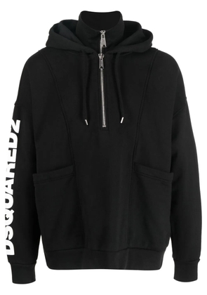 DSQUARED2 logo-print zip-up hoodie - Black