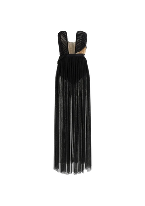 Nensi Dojaka Corsetto Draped Gown maxi dress - Black