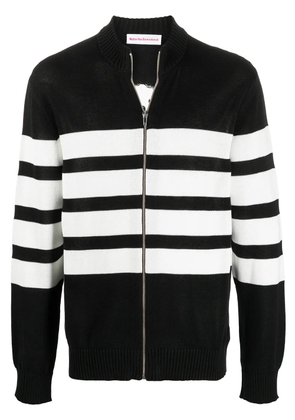 Walter Van Beirendonck Pre-Owned stripe-print knit cardigan - Black