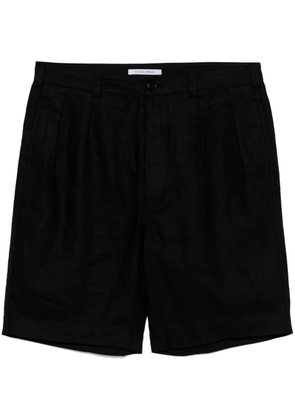 Sunflower pleated linen shorts - Black