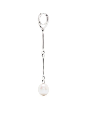 Maria Black Star pearl drop earring - Silver